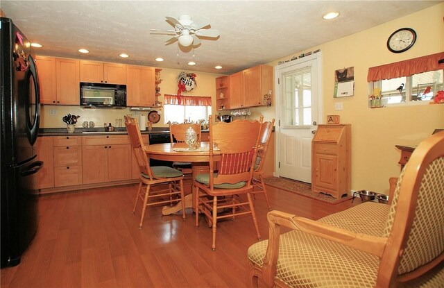 2369 Harrow Rd, Upper St Clair, PA 15241 - dining room with ceiling fan, healthy amount of natural light, wood finished floors, and recessed lighting