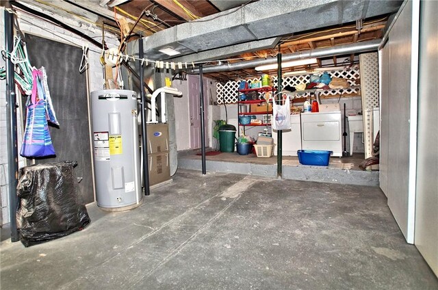 2369 Harrow Rd, Upper St Clair, PA 15241 - unfinished basement featuring water heater, independent washer and dryer, and heating unit