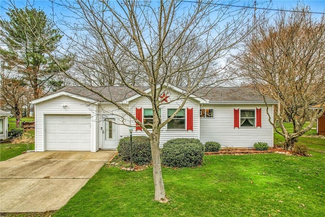 7005 N Dr, Shenango-Cra, PA 16134 - view of front of home with a garage, concrete driveway, and a front yard