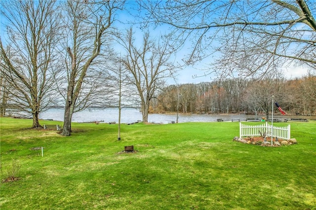 7005 N Dr, Shenango-Cra, PA 16134 - view of grassy yard featuring a water view and a wooded view