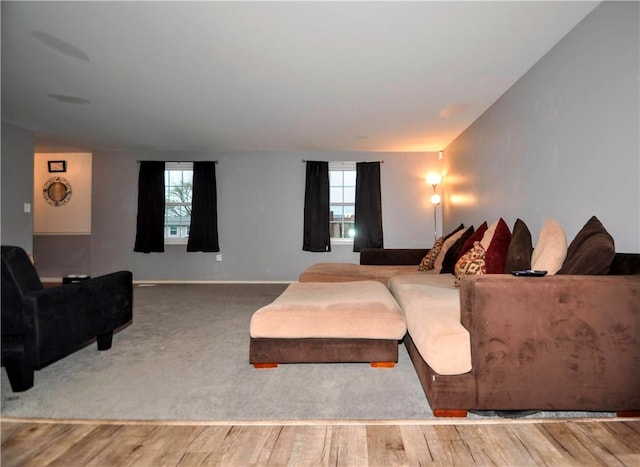 120 Scottsdale Dr, Moon/Crescent Twp, PA 15108 - living area featuring healthy amount of natural light, baseboards, and wood finished floors