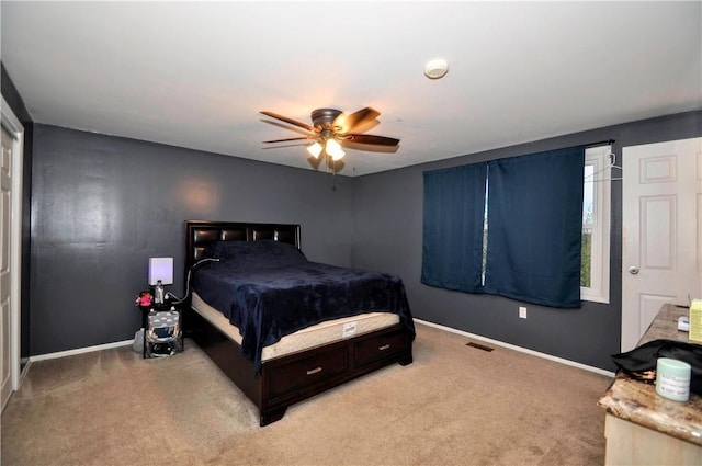 120 Scottsdale Dr, Moon/Crescent Twp, PA 15108 - bedroom with light colored carpet, baseboards, and ceiling fan