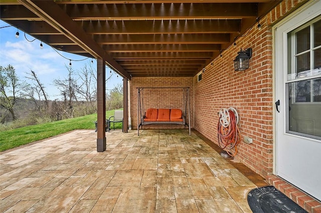 view of patio with a carport
