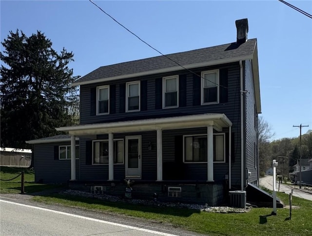 966 Fayette City Rd, Fayette City, PA 15438 - view of front of property with covered porch and central AC