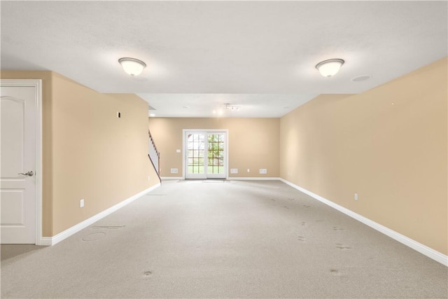 1728 Waterleaf Dr, Franklin Park, PA 15143 - carpeted spare room featuring baseboards and stairway