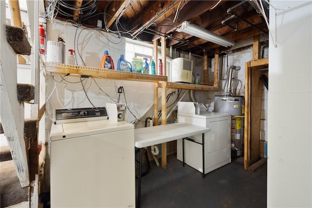 63 Lawn St, Oakland, PA 15213 - laundry room featuring washer and clothes dryer, gas water heater, and laundry area