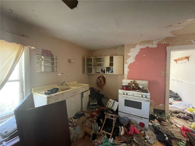 142 Baker St, Aliquippa, PA 15001 - kitchen with white range with gas cooktop
