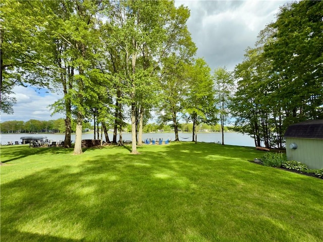 788 Latonka Dr, Coolspring Twp, PA 16137 - view of grassy yard featuring a water view