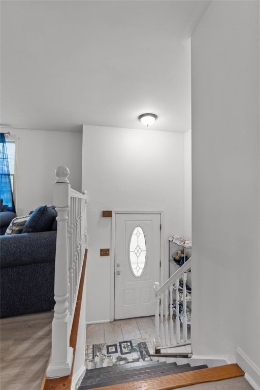 view of tiled foyer entrance