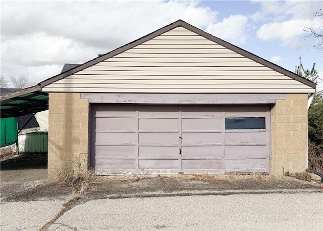view of garage