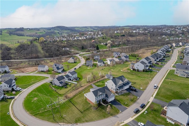 bird's eye view with a residential view