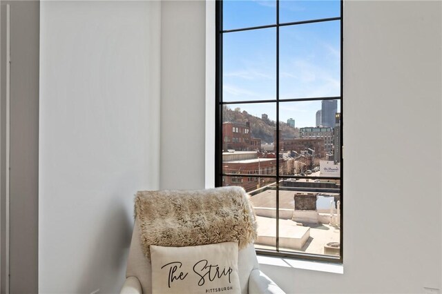 interior details with a city view