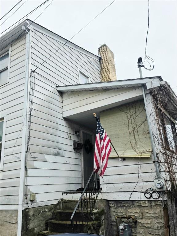 exterior space with a chimney