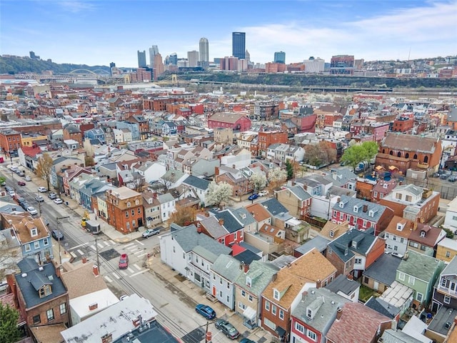drone / aerial view featuring a view of city