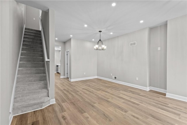 830 Adelaide St, Schenley Heights, PA 15219 - interior space featuring stairway, recessed lighting, light wood finished floors, and visible vents