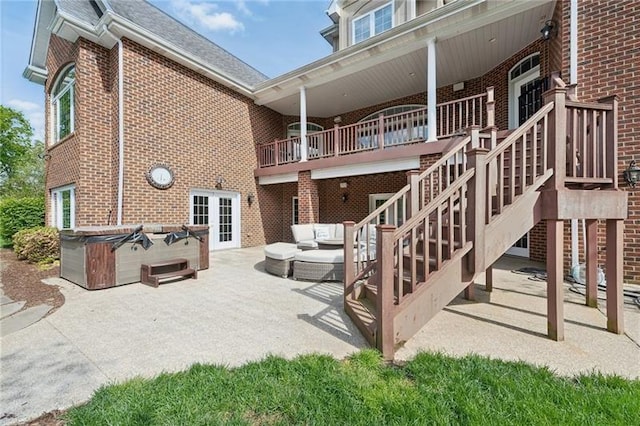 view of building exterior featuring stairway