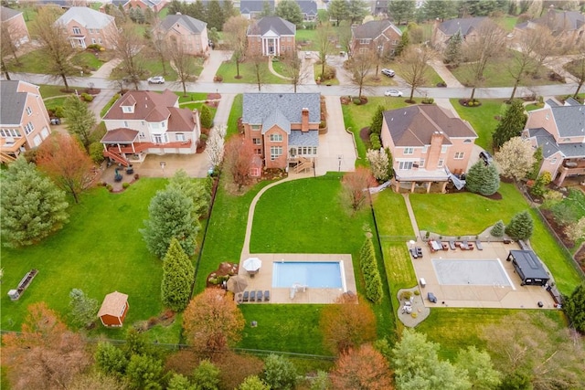 aerial view with a residential view