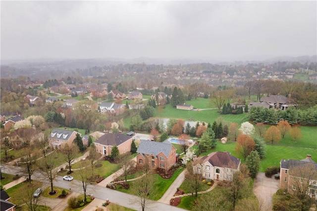 birds eye view of property with a residential view