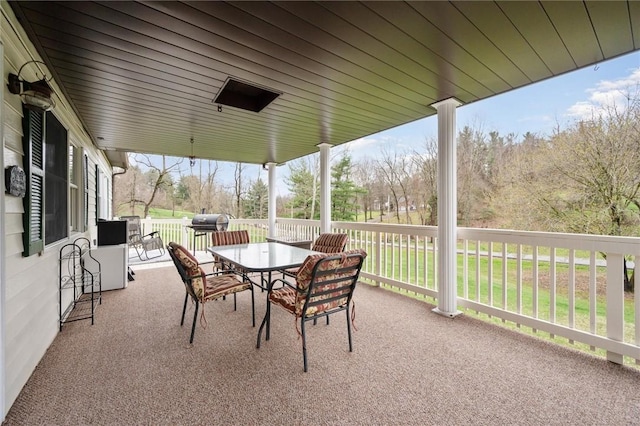 view of patio / terrace with grilling area and outdoor dining area