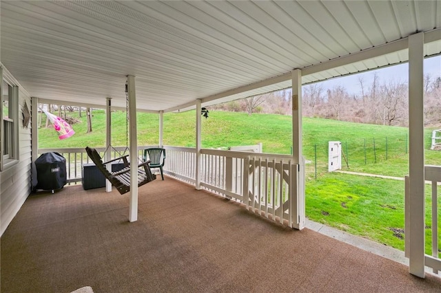 view of patio with a grill