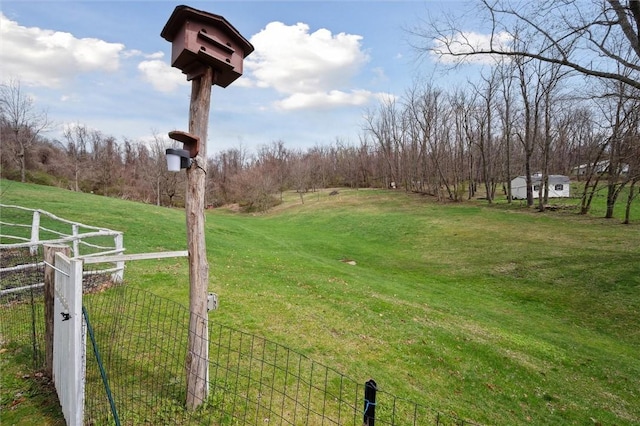 view of yard with fence