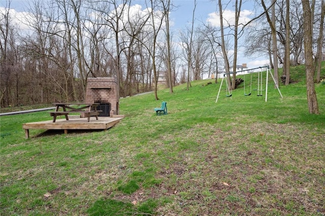 view of yard featuring a playground