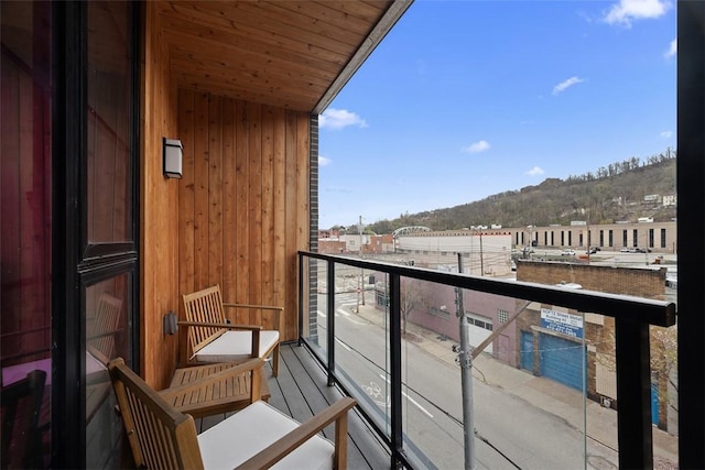 balcony with a mountain view
