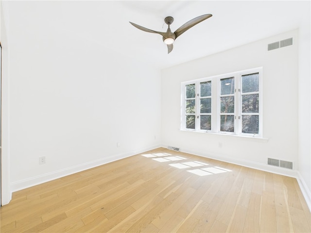 138 N Woodland Rd, Shadyside, PA 15232 - empty room featuring light wood-style flooring, a ceiling fan, and baseboards