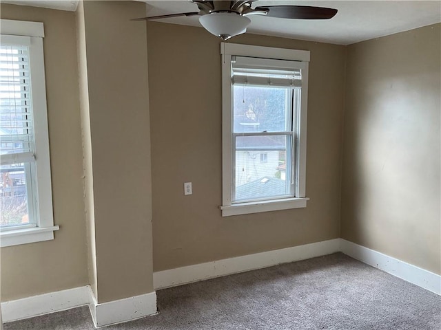 913 Russellwood Ave, Mckees Rocks, PA 15136 - spare room featuring carpet floors, baseboards, and ceiling fan