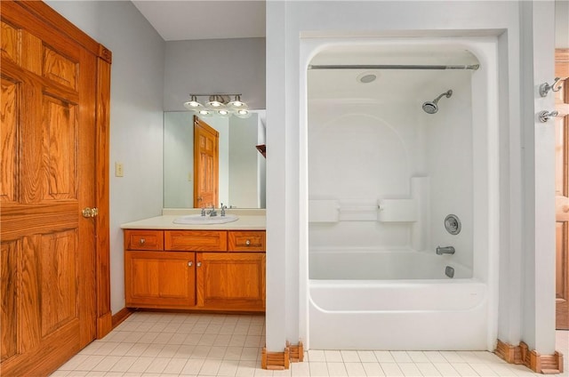 422 Heights Dr, Pine Twp Nal, PA 15044 - bathroom with tile patterned flooring, shower / tub combination, and vanity