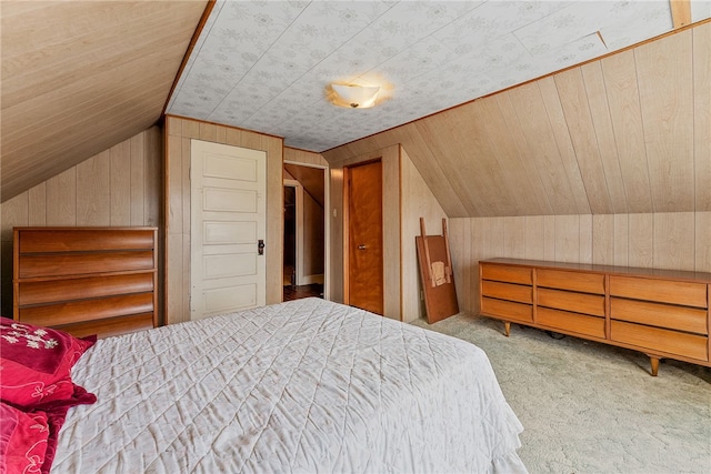 16 Elm St, Burgettstown Boro, PA 15021 - bedroom featuring wooden walls, carpet flooring, and lofted ceiling