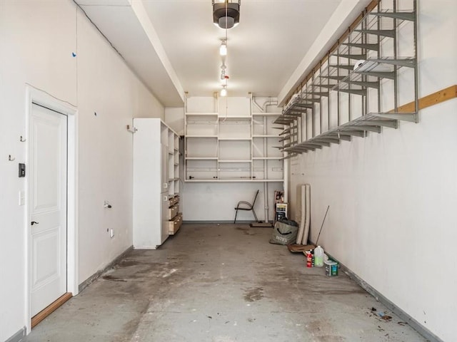 garage featuring baseboards