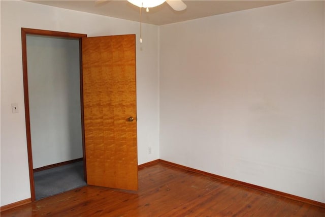 607 River St, W Brownsville, PA 15417 - unfurnished bedroom featuring wood-type flooring, baseboards, and ceiling fan