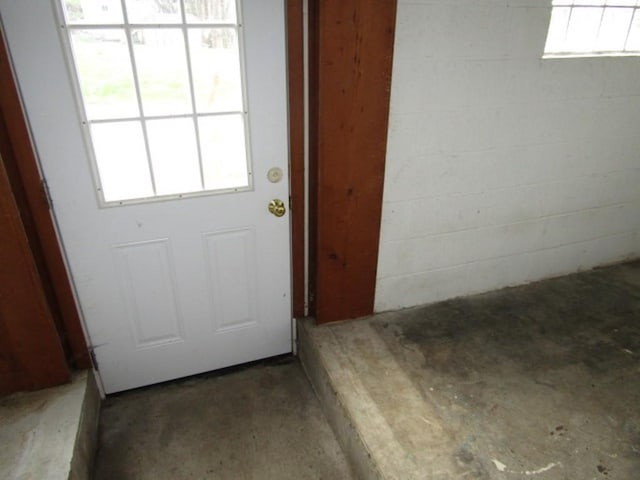 entryway with concrete flooring