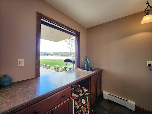 288 Latonka Dr, Jackson Twp Mer, PA 16137 - kitchen with a baseboard heating unit and a sink
