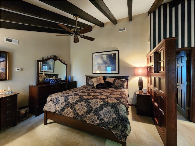 288 Latonka Dr, Jackson Twp Mer, PA 16137 - bedroom featuring light colored carpet and beam ceiling