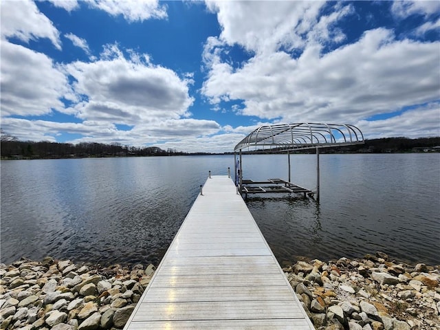288 Latonka Dr, Jackson Twp Mer, PA 16137 - dock area featuring boat lift and a water view
