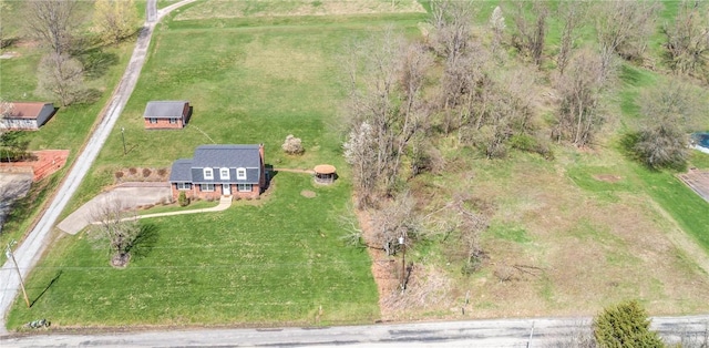 aerial view featuring a rural view
