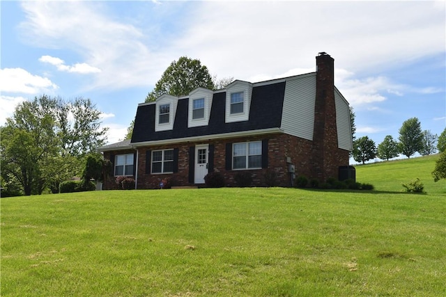 511 Pleasant Valley Rd, Buffalo Twp Wsh, PA 15301 - view of front of property featuring a chimney, a front lawn, and brick siding