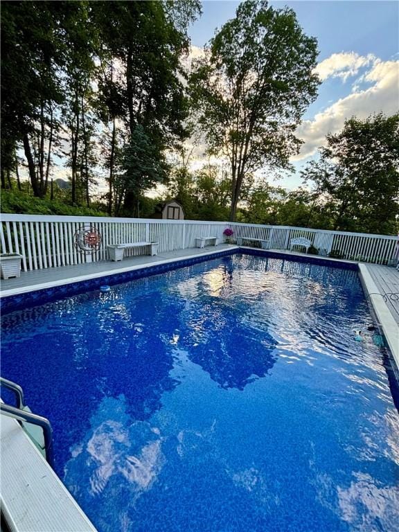 112 Carol Dr, Peters Twp, PA 15317 - view of swimming pool with a storage shed