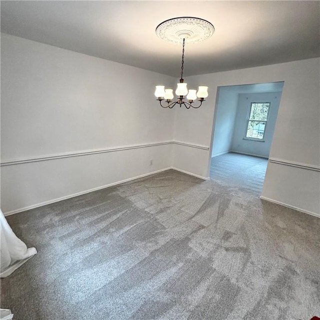 112 Carol Dr, Peters Twp, PA 15317 - unfurnished room featuring a chandelier and carpet flooring