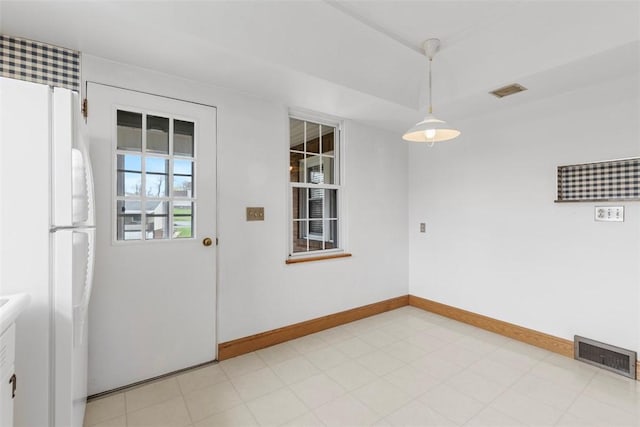 40 Terrace Rd, East Bethlehem, PA 15348 - unfurnished dining area featuring visible vents and baseboards