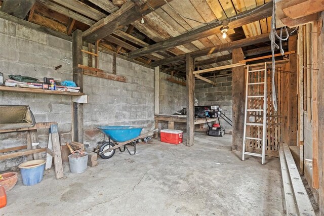 40 Terrace Rd, East Bethlehem, PA 15348 - misc room featuring concrete flooring and concrete block wall