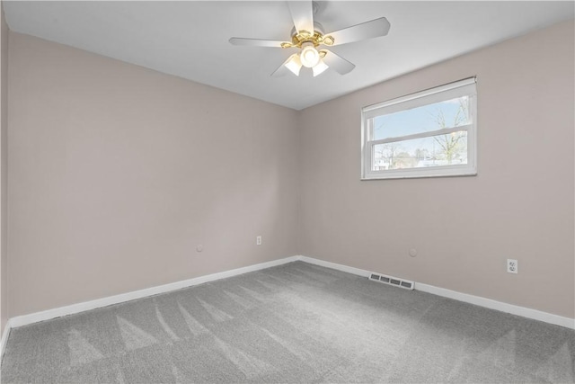 137 Loire Valley Dr, Shaler, PA 15209 - empty room with visible vents, ceiling fan, baseboards, and carpet floors
