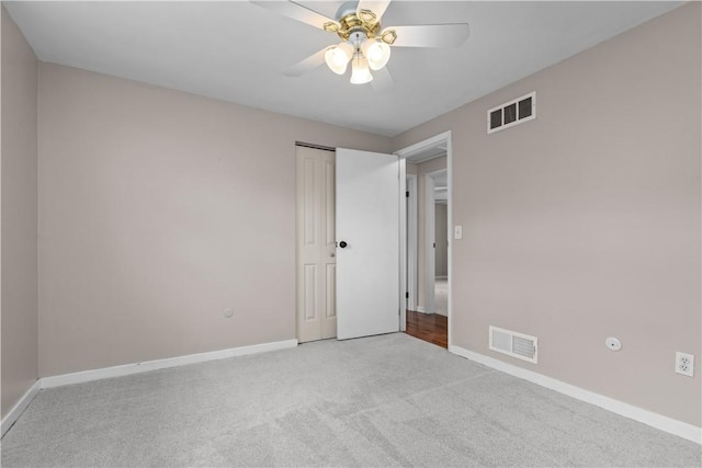 137 Loire Valley Dr, Shaler, PA 15209 - interior space featuring baseboards, light colored carpet, ceiling fan, and visible vents