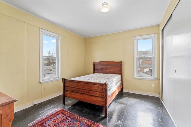 bedroom with baseboards