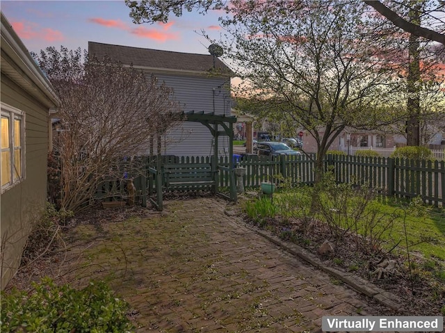 view of yard with fence