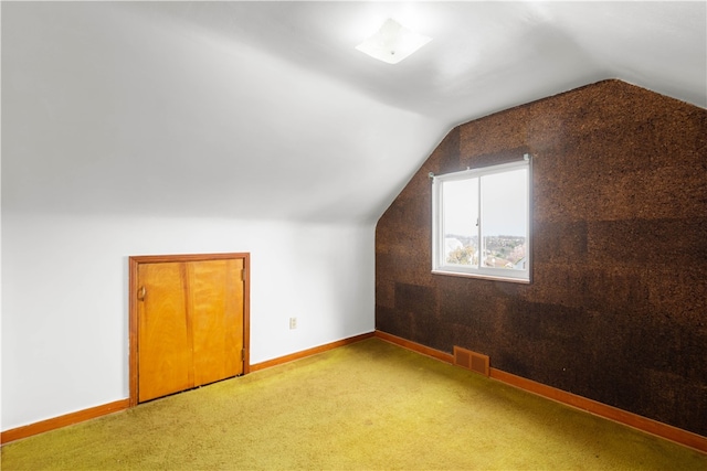 3555 Middleboro Rd, Castle Shannon, PA 15234 - bonus room with visible vents, baseboards, vaulted ceiling, and light carpet