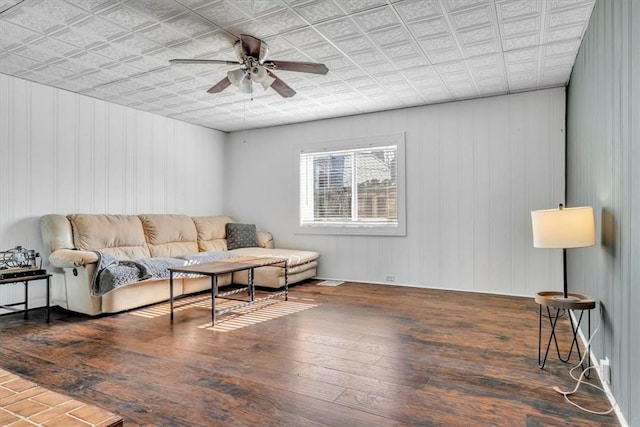 329 Downing St, Polish Hill, PA 15219 - living room featuring an ornate ceiling, hardwood / wood-style flooring, and a ceiling fan