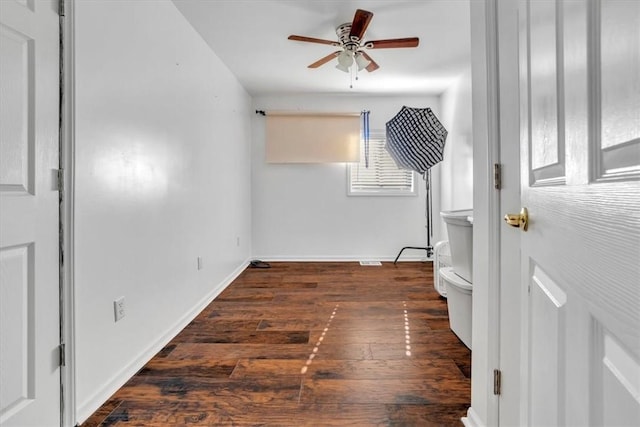 329 Downing St, Polish Hill, PA 15219 - interior space with hardwood / wood-style flooring, baseboards, and ceiling fan